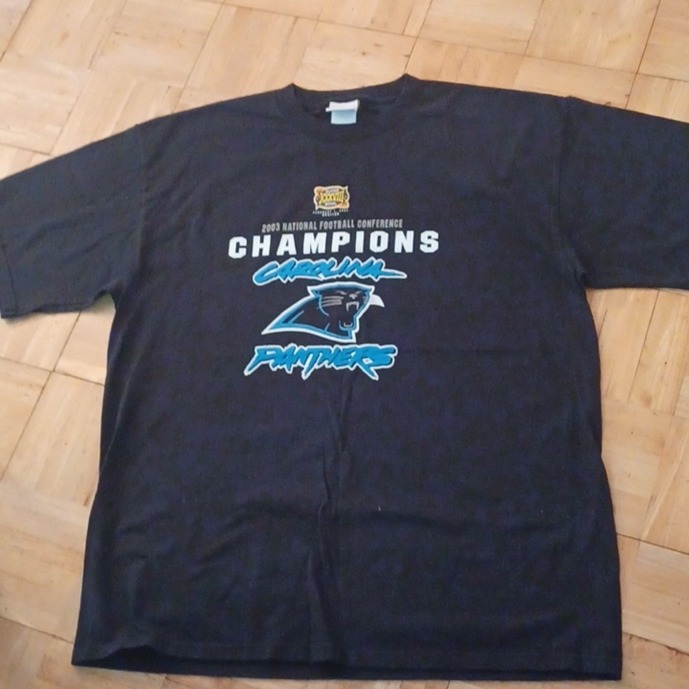 NFL Carolina Panthers 2003 super bowl tee shirt men's xlarge black